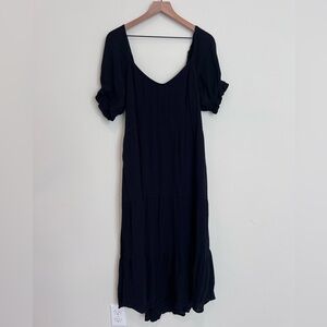 Abercrombie & Fitch Puff-Sleeve Midi Dress